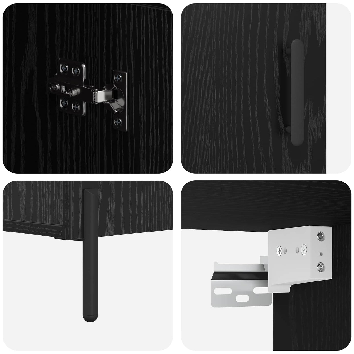 vidaXL Highboard Μαύρη Οξυά 69,5 x 34 x 180 εκ. Επεξεργασμένο ξύλο