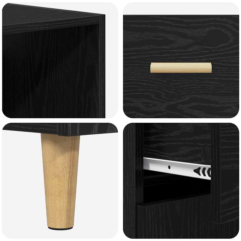 vidaXL Highboard Μαύρη Οξυά 69,5 x 34 x 180 εκ. Επεξεργασμένο ξύλο