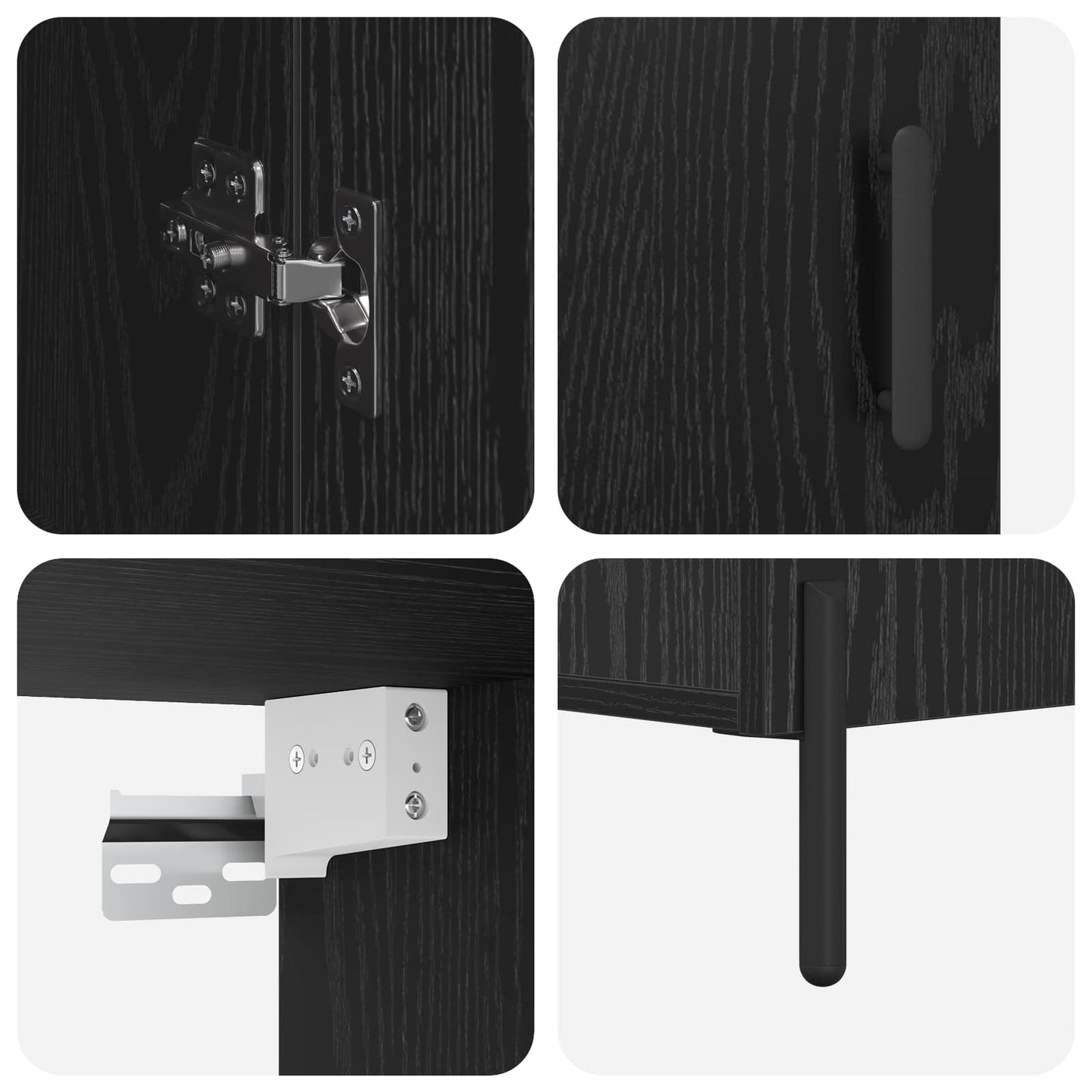 vidaXL Highboard Μαύρη Οξυά 69,5 x 34 x 180 εκ. Επεξεργασμένο ξύλο