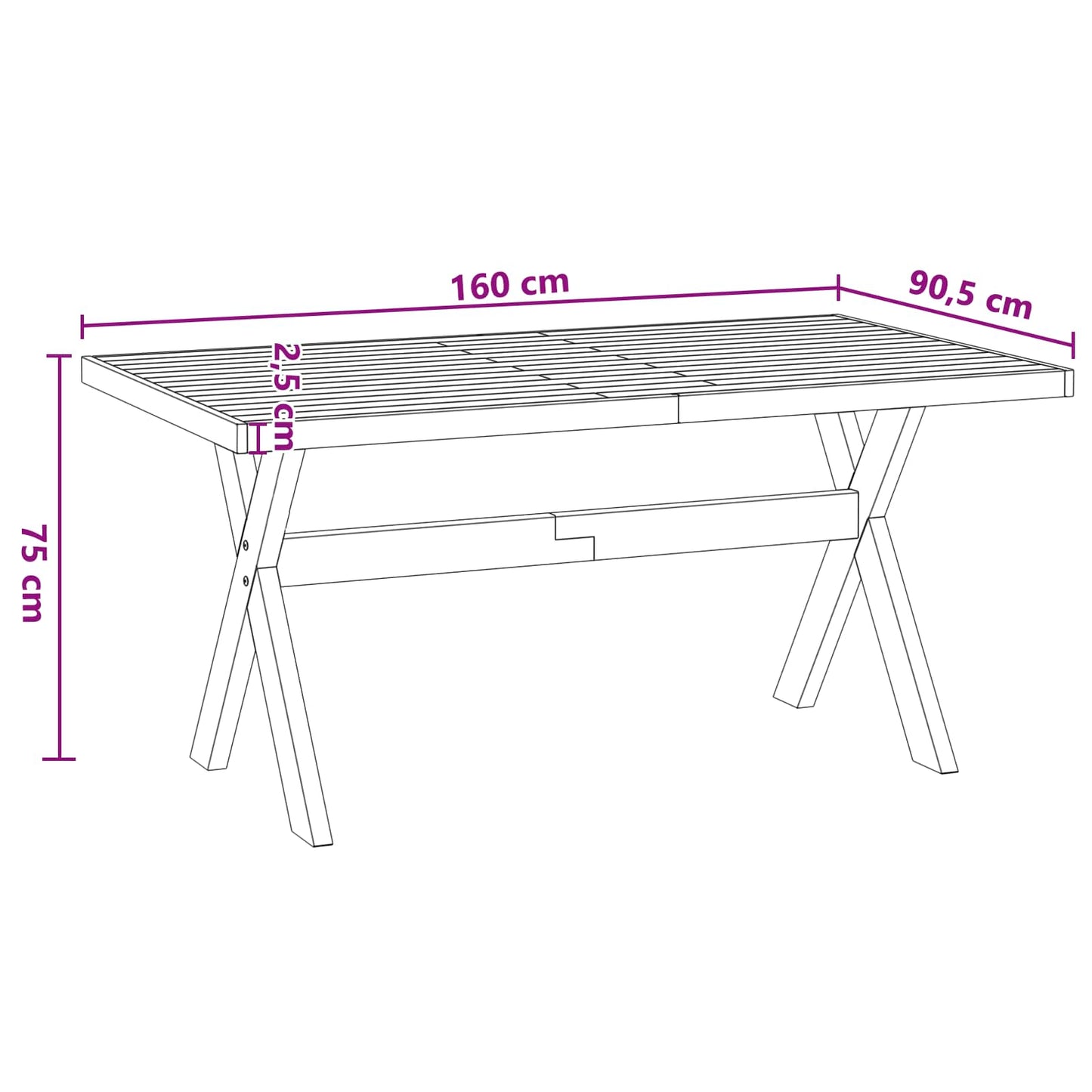 vidaXL Τραπεζαρία NOAIN 160 cm Μασίφ Ξύλο Πεύκου Μαύρο Ορθογώνιος