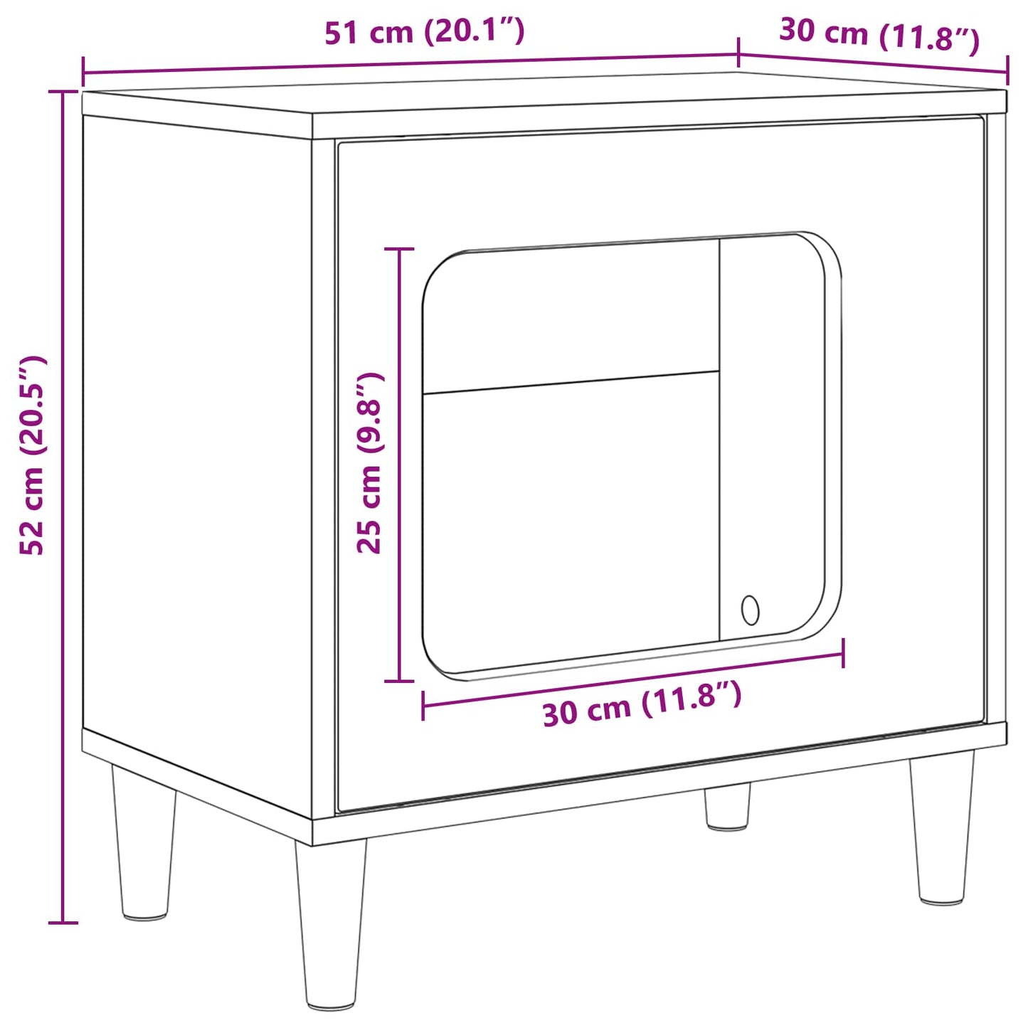 vidaXL Σπίτι Γάτας Μαύρο 51 x 30 x 52 εκ. Επεξεργασμένο ξύλο
