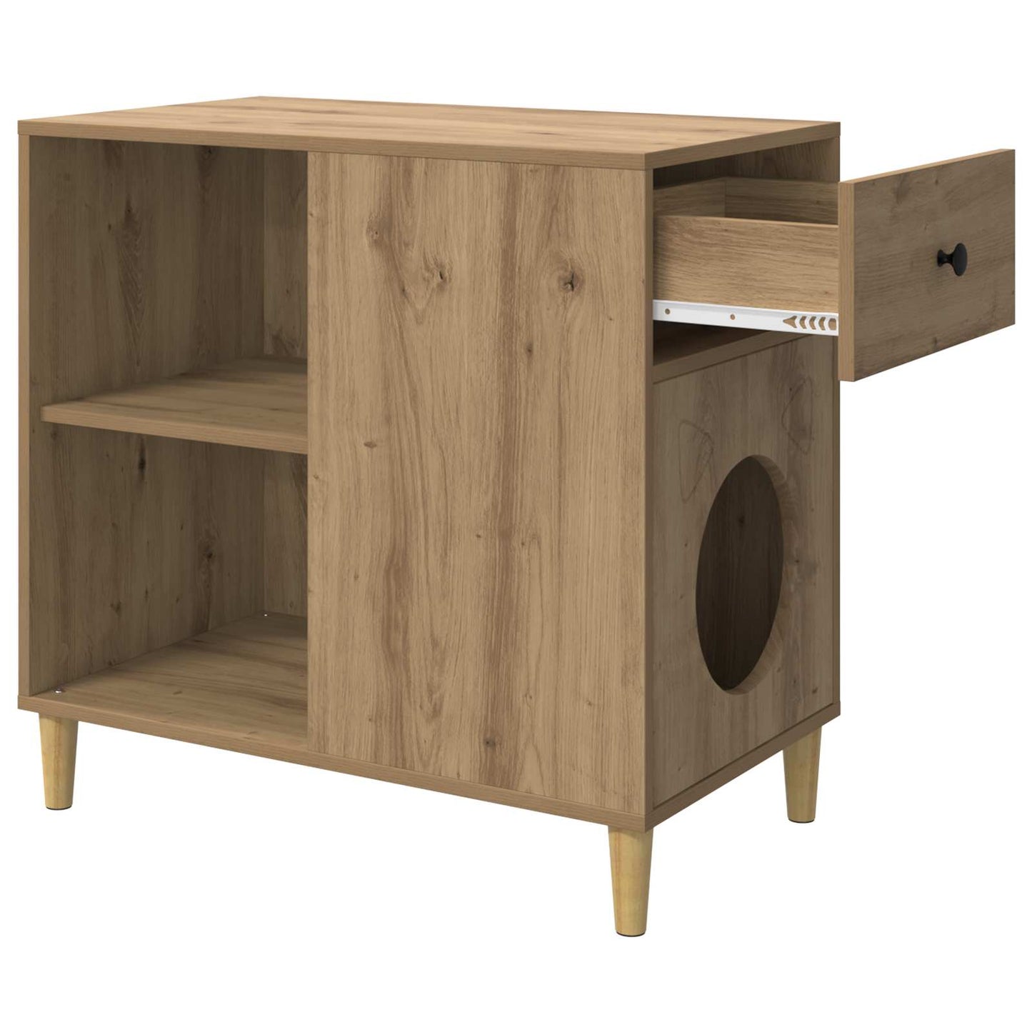 vidaXL Σπίτι Γάτας Artisan Δρυς 72 x 42,5 x 70 εκ. Επεξεργασμένο Ξύλο