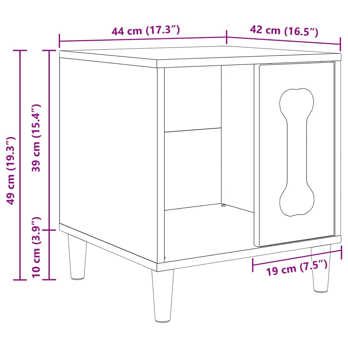 vidaXL Σπίτι Σκύλου Γκρίζο Σονομα 44 x 42 x 49 εκ. Επεξεργασμένο ξύλο