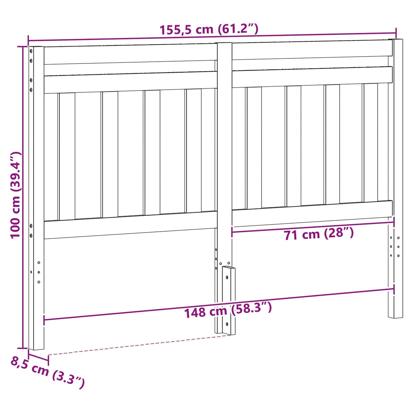 vidaXL Κεφαλάρι με κεφαλάρι Κερωτό καφέ 155,5 x 100 cm