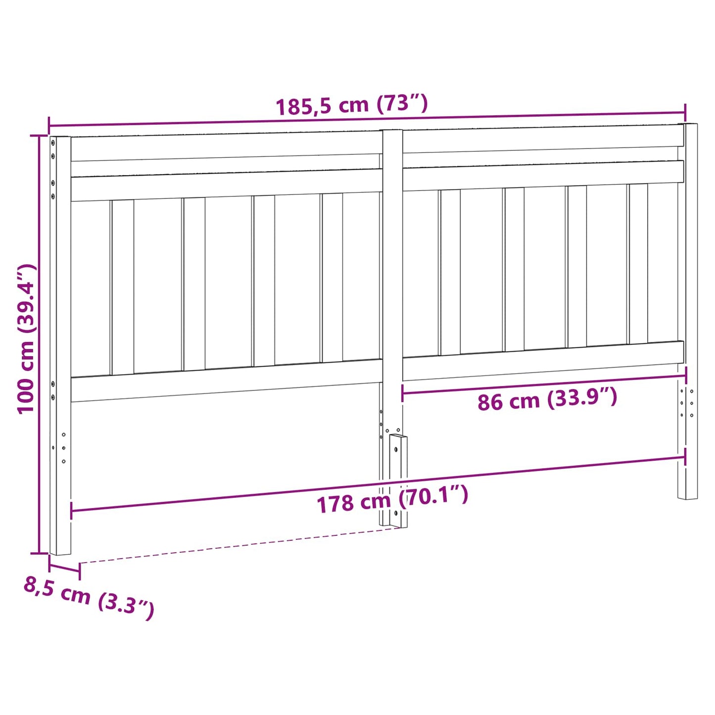 vidaXL Κεφαλάρι με κεφαλάρι Κερωτό καφέ 185,5 x 100 cm