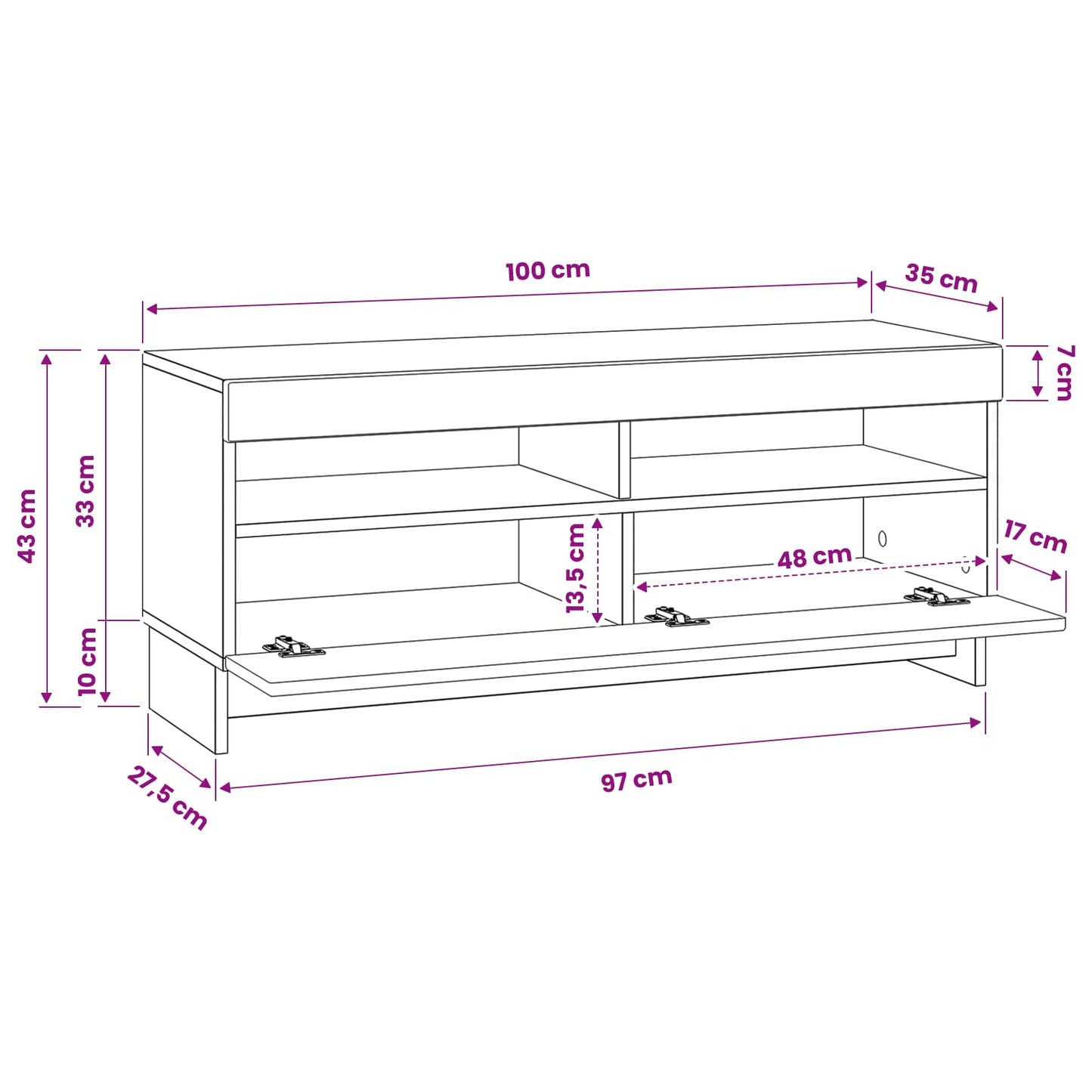 vidaXL Ντουλάπα LED Τηλεόρασης Καπνισμένο Ξύλο Δρυός