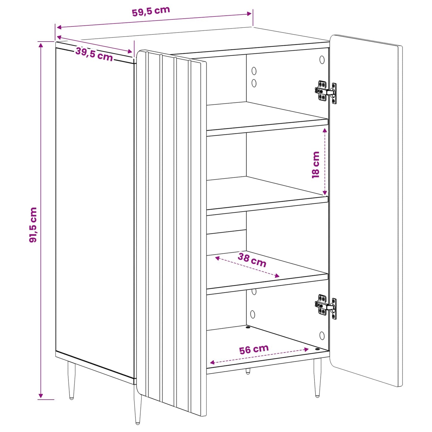 vidaXL Ντουλάπα Παπουτσιών ZWOLLE 59,5 x 39,5 x 91,5 εκ. Artisan Δρυς