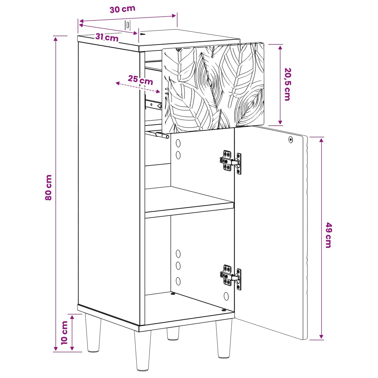 vidaXL Ντουλάπι Αποθήκευσης Μπάνιου DELFT Sonoma Δρυς 30 x 31 x 80 εκ.