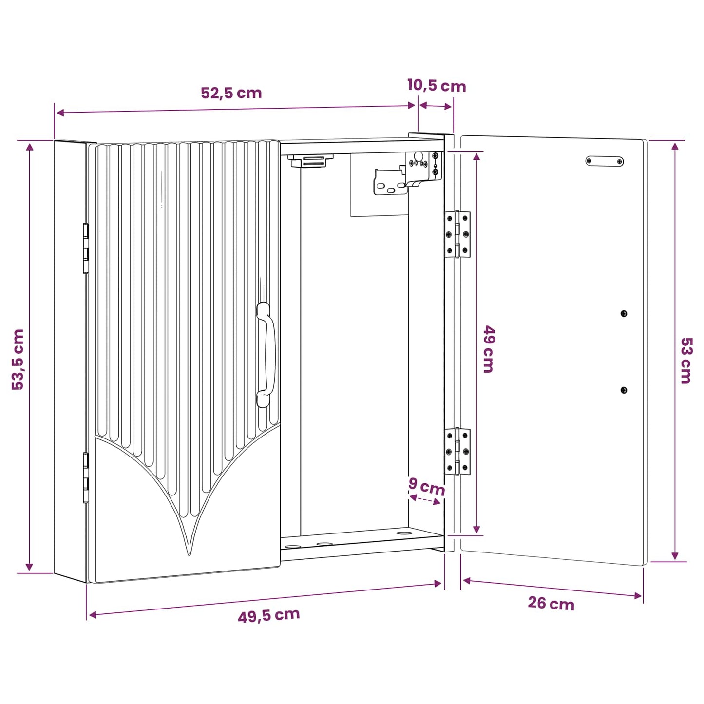 vidaXL Ντουλάπα Πινάκων Βελών HOORN Γκρι Sonoma 52,5 x 10,5 x 53,5 εκ.