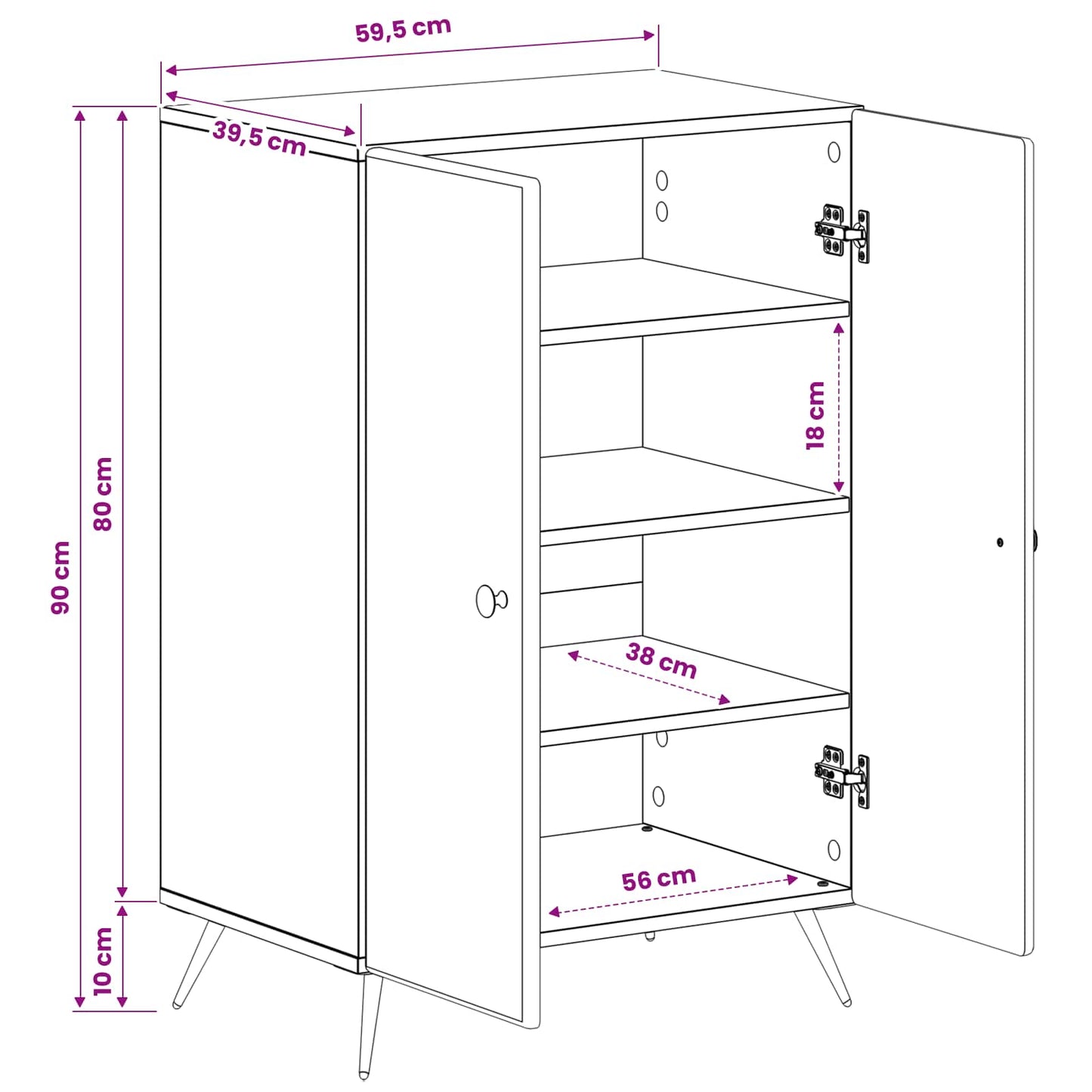 vidaXL Ντουλάπα Παπουτσιών BREDA 59,5 x 39,5 x 90 εκ.