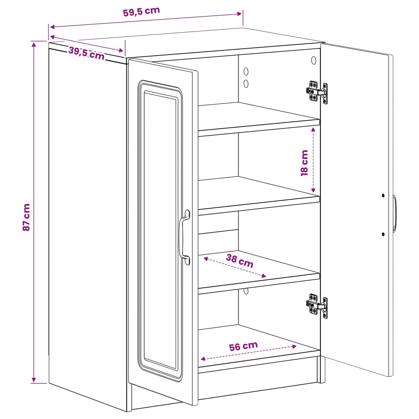vidaXL Ντουλάπα Παπουτσιών UTRECHT 59,5 x 39,5 x 87 εκ Γκρι Sonoma