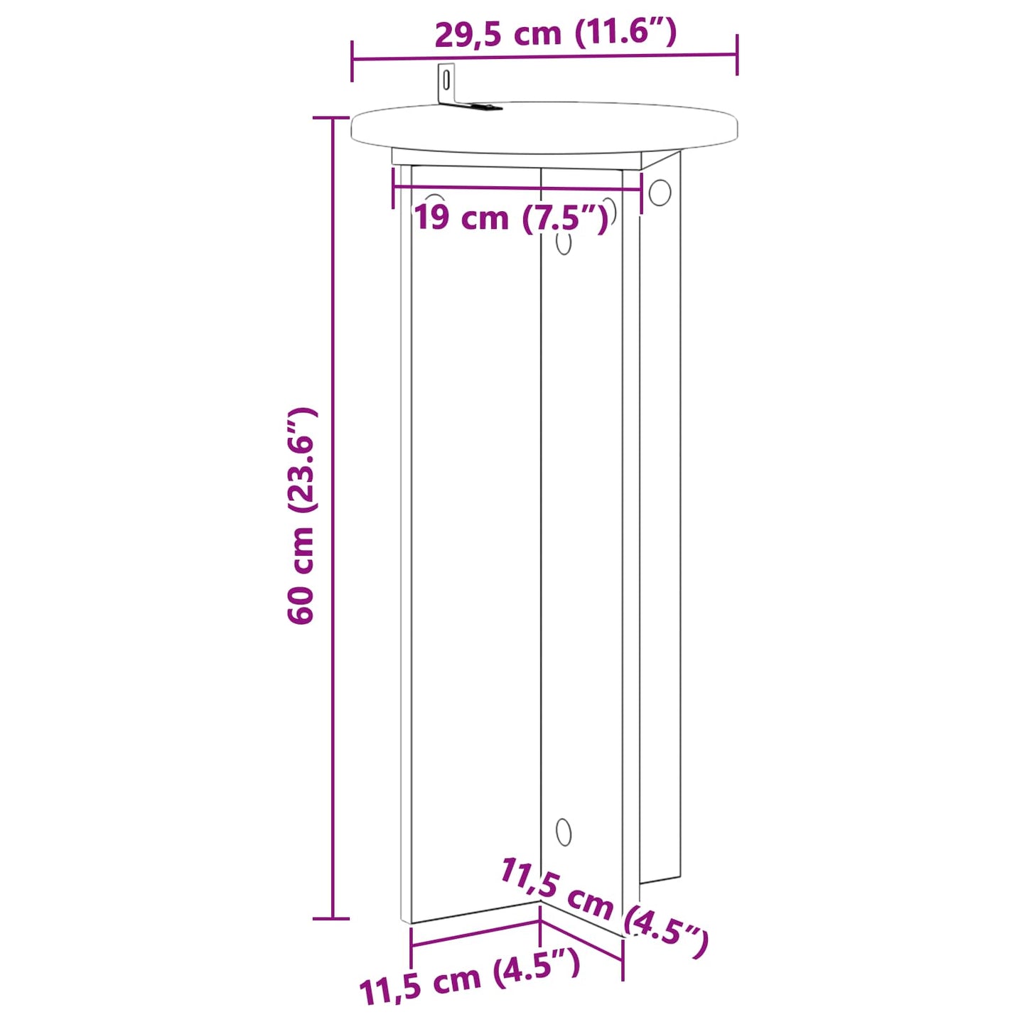 vidaXL Βάση φυτών 2 τμχ. Γκρι Σκυροδέματος 29,5 x 29,5 x 60 εκ.
