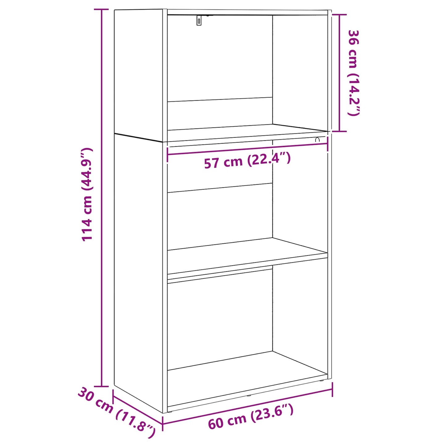 vidaXL Ράφι Βιβλίων Μαύρη Οξυά 60 x 30 x 76.5 εκ Επεξεργασμένο ξύλο