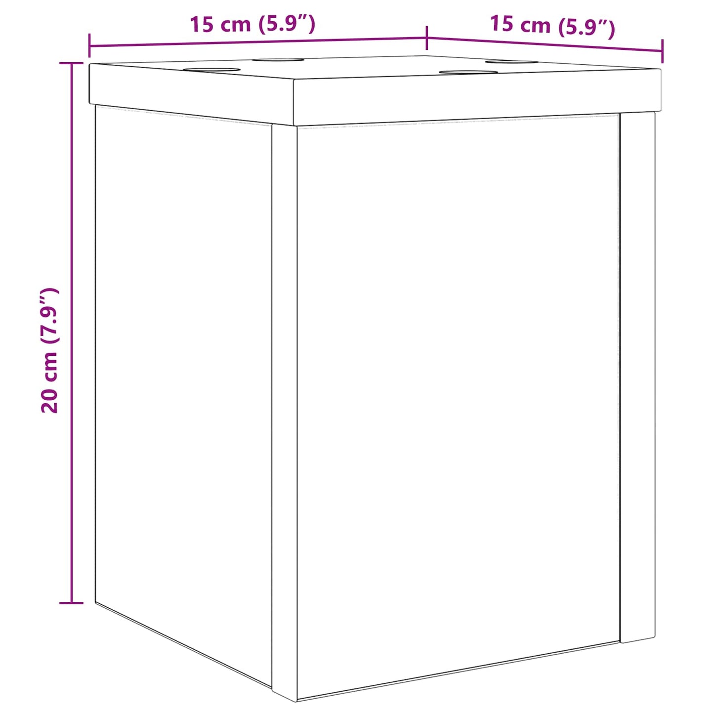 vidaXL Βάση φυτών 2 pcs Μαύρη Οξυά 15 x 15 x 20 εκ. Επεξεργασμένο ξύλο
