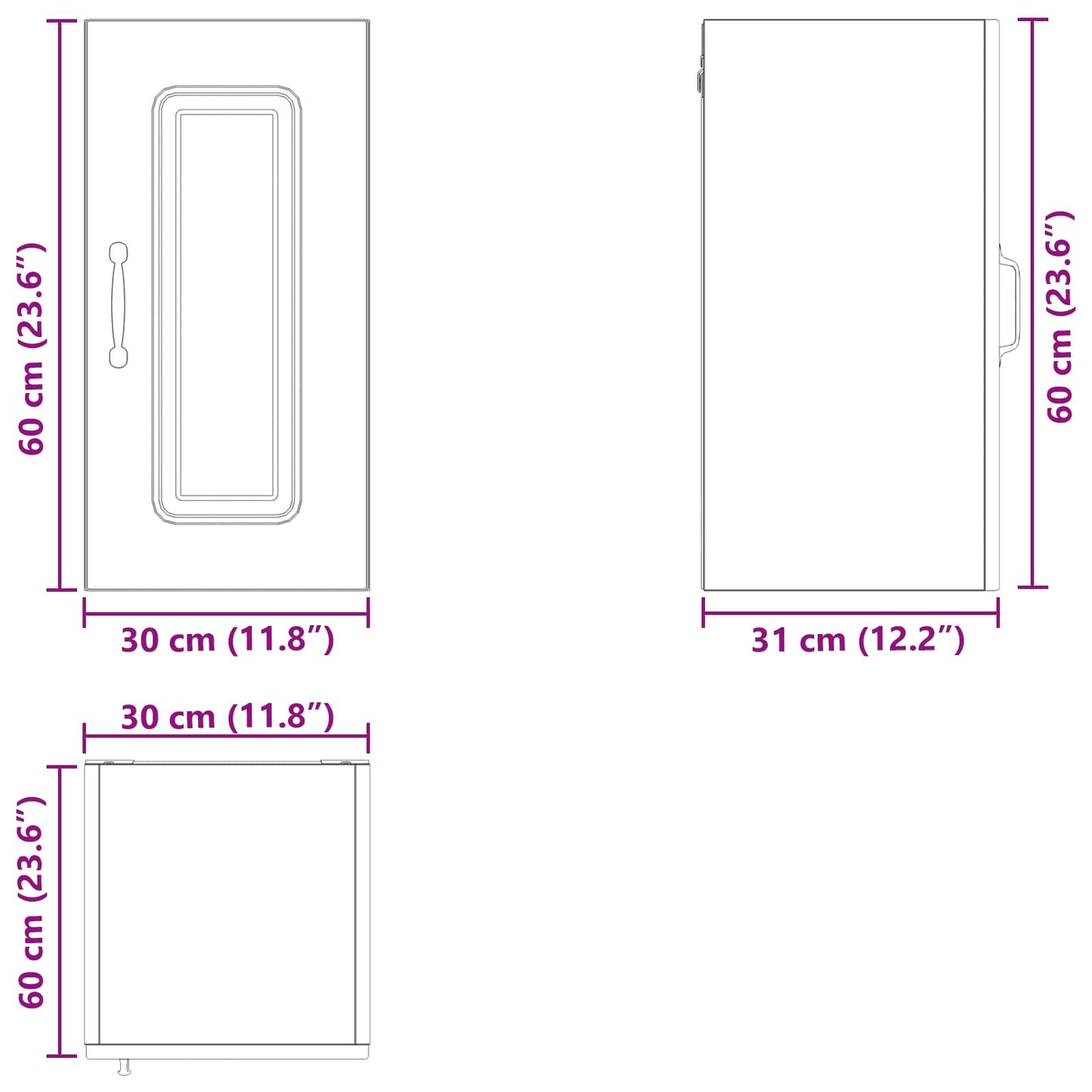 vidaXL Πάνελ πλυντηρίου πιάτων Kalmar Μαύρη Οξυά 30 x 31 x 60 εκ