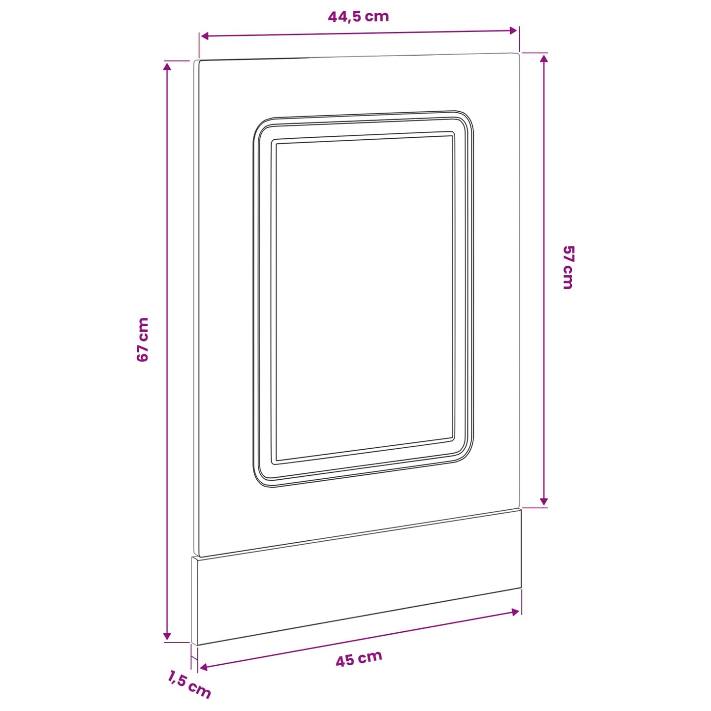 vidaXL Πάνελ πλυντηρίου πιάτων Kalmar Μαύρη Οξυά 45 x 1,5 x 57 εκ