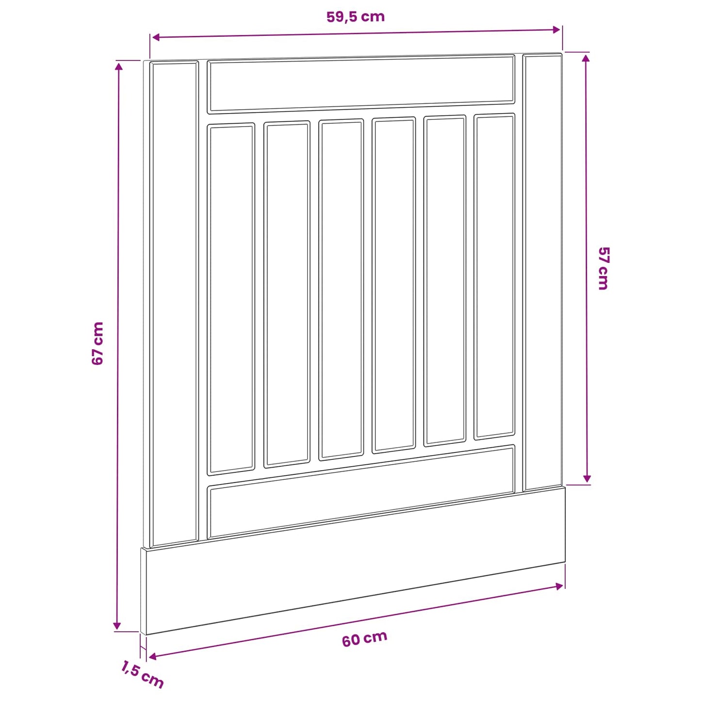 vidaXL Πάνελ πλυντηρίου πιάτων Lucca Μαύρη Δρυς 60 x 1,5 x 57 εκ