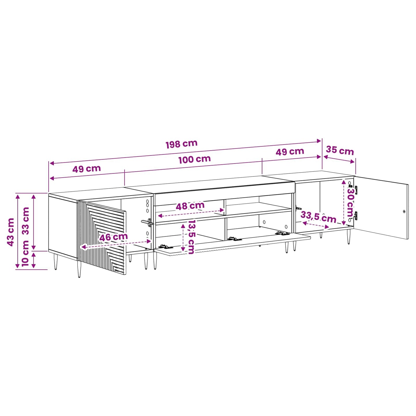 vidaXL 3 Τεμάχια LED Τηλεοπτική Ντουλάπα Γυαλιστερό Λευκό
