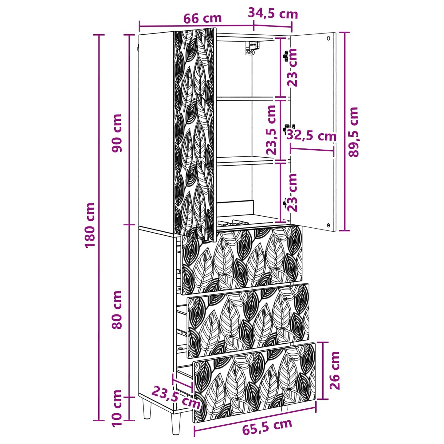 vidaXL Σέτ Ντουλαπιών 2 τμχ. 66 x 34,5 x 90 εκ Επεξεργασμένο Ξύλο