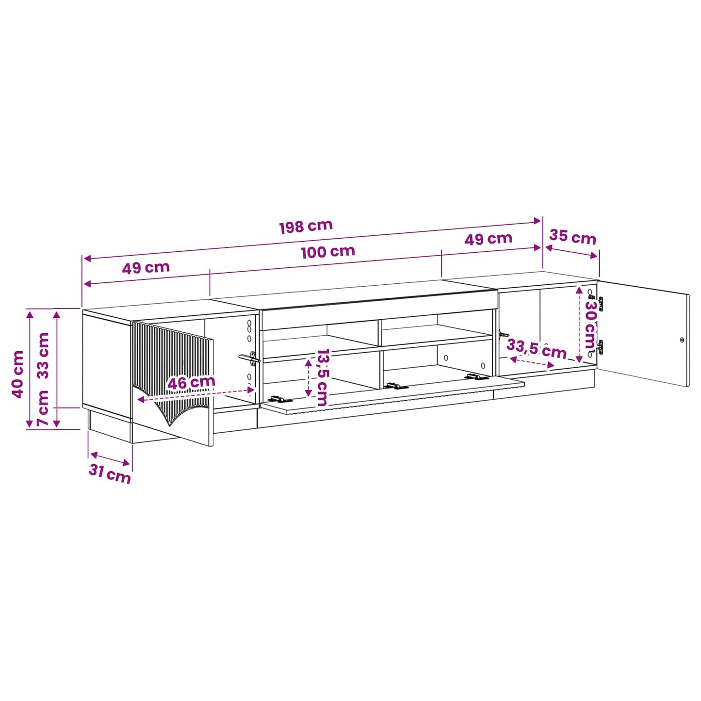 vidaXL 5 Τεμάχια LED Τηλεοπτικού Ντουλαπιού Artisan Δρυς