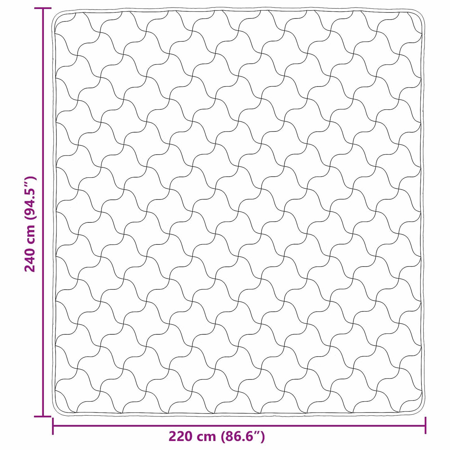 vidaXL Κουβέρτα ολόκληρου του χρόνου Ουαντινγκ Μαύρο 220 x 240 cm