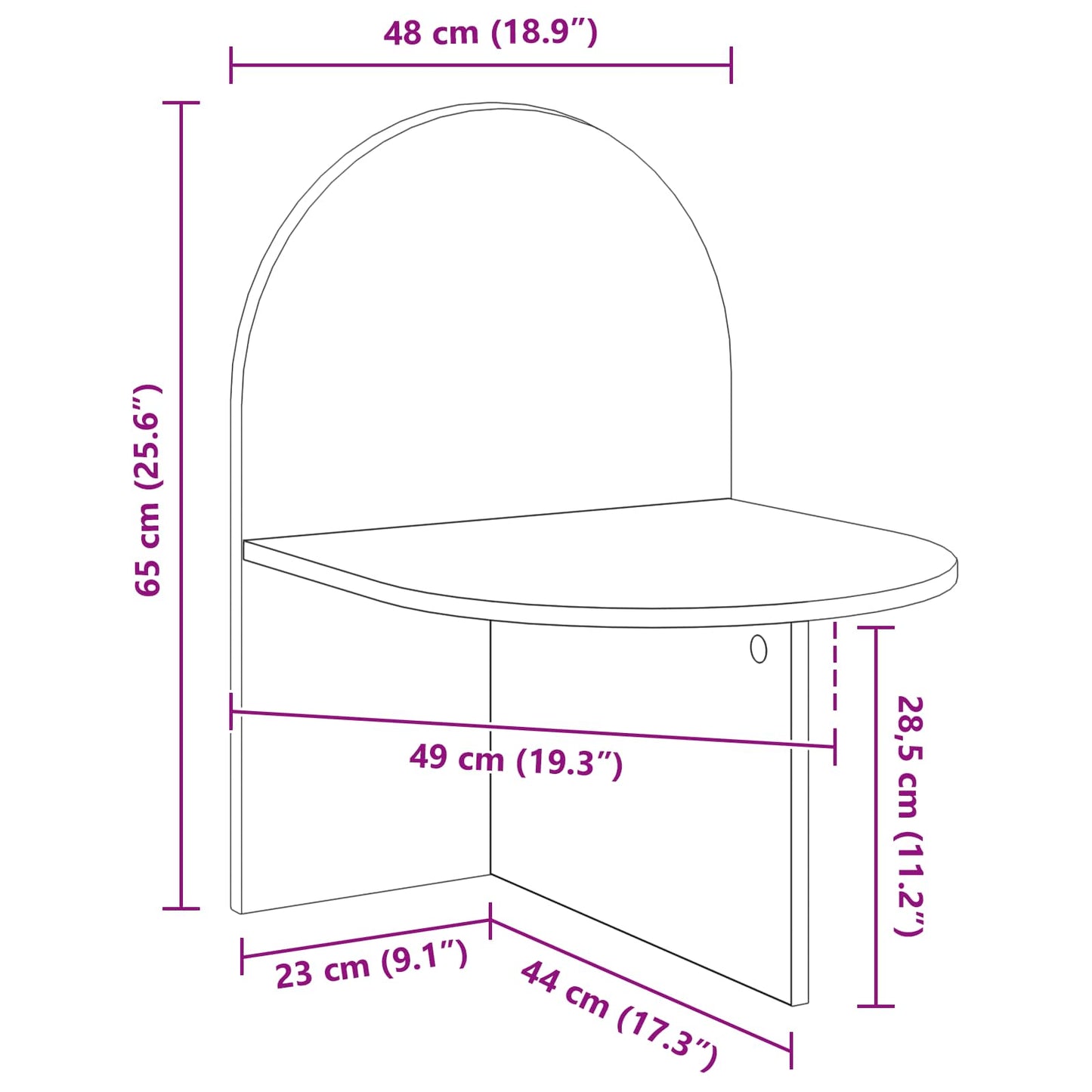 vidaXL Κομοδίνο Λευκό 48 x 49 x 65 εκ. Μηχανικά επεξεργασμένο ξύλο