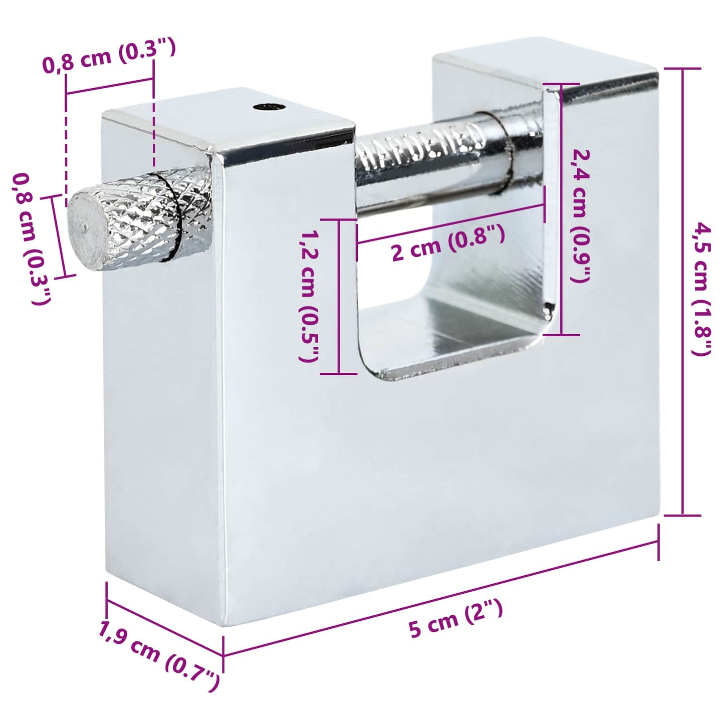 vidaXL Λουκέτο 6 pcs Ασημί Ατσάλι