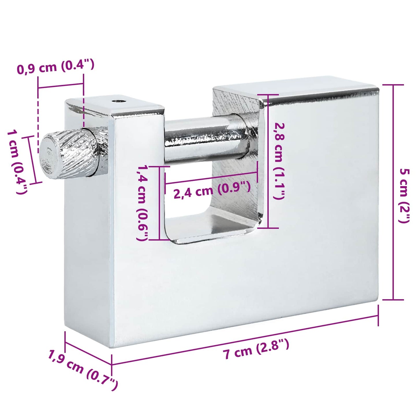 vidaXL Λουκέτο 2 pcs Ασημί Ατσάλι