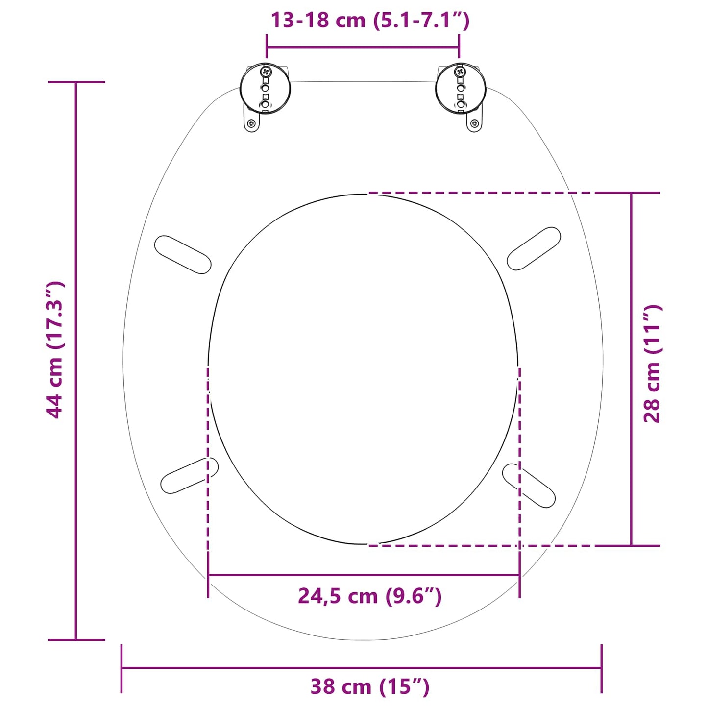 vidaXL Μαλακή κλειστή λεκάνη Μπλε 44 x 38 εκ. Πίνακας MDF