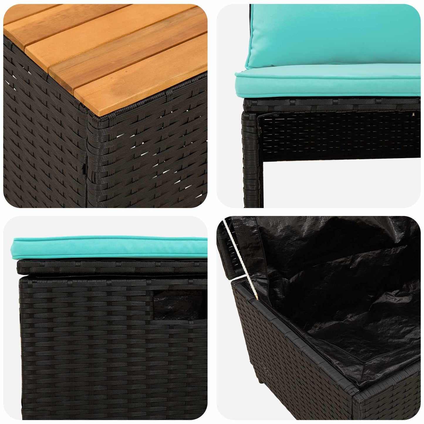 vidaXL Σειρά Καναπέ Εξωτερικού 4 -Seater 4 τμχ. 55 x 30 x 39 εκ