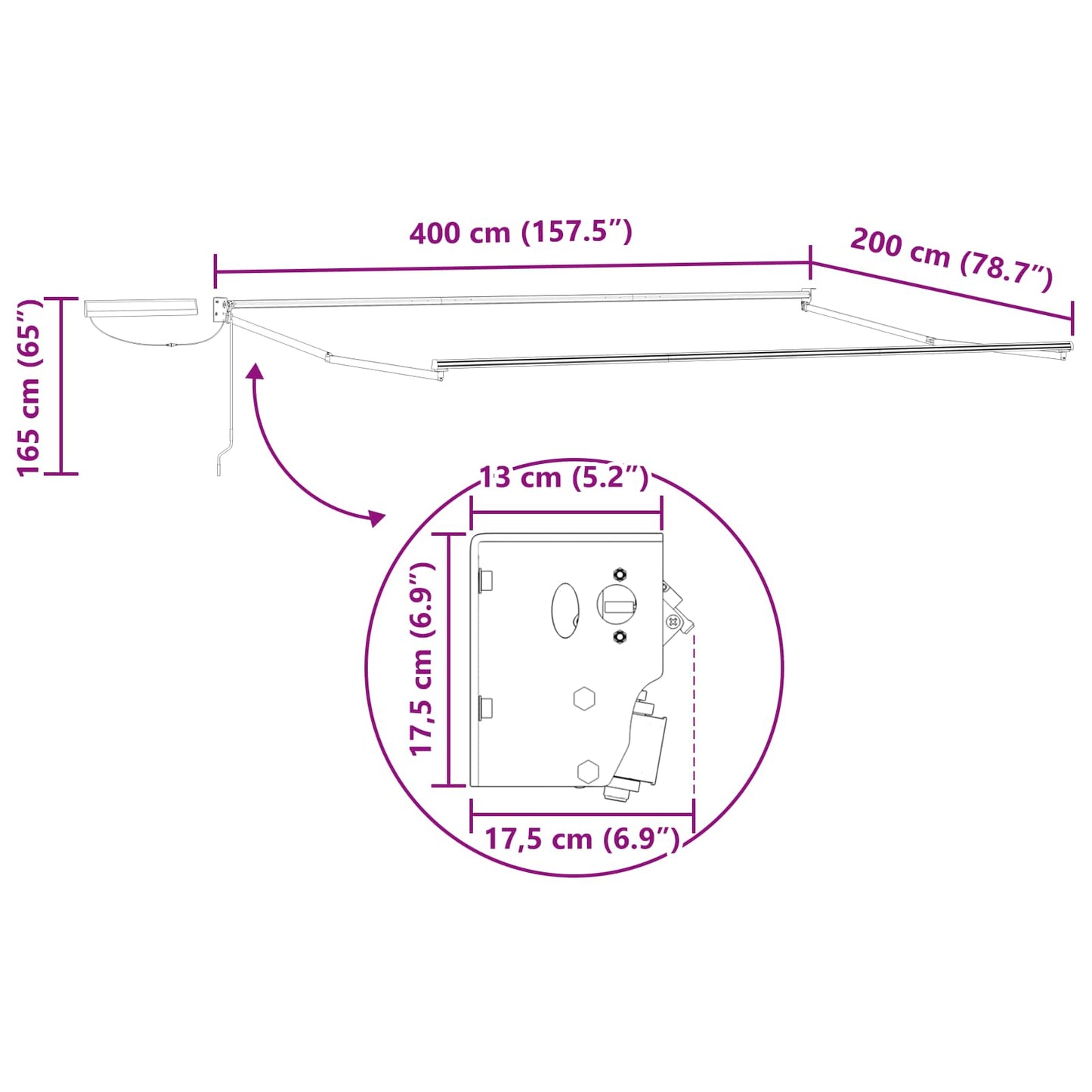 vidaXL Ηλεκτρικό Ανακλινόμενο Κάθισμα Λευκός 4 x 2 m Ατσάλι