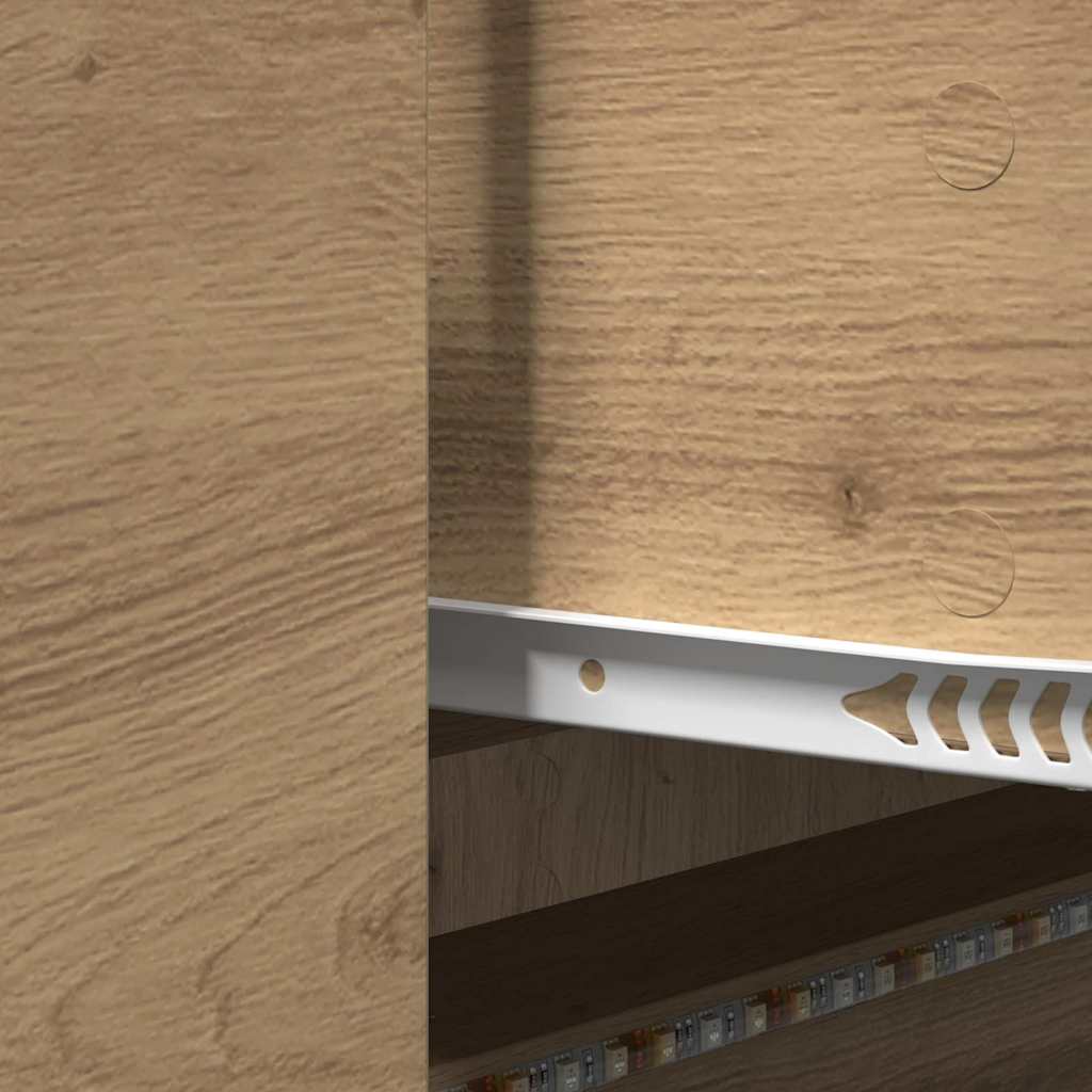 vidaXL Ντουλάπι Τηλεόρασης με LED Καρυδιά Χειροποίητης Εργασίας