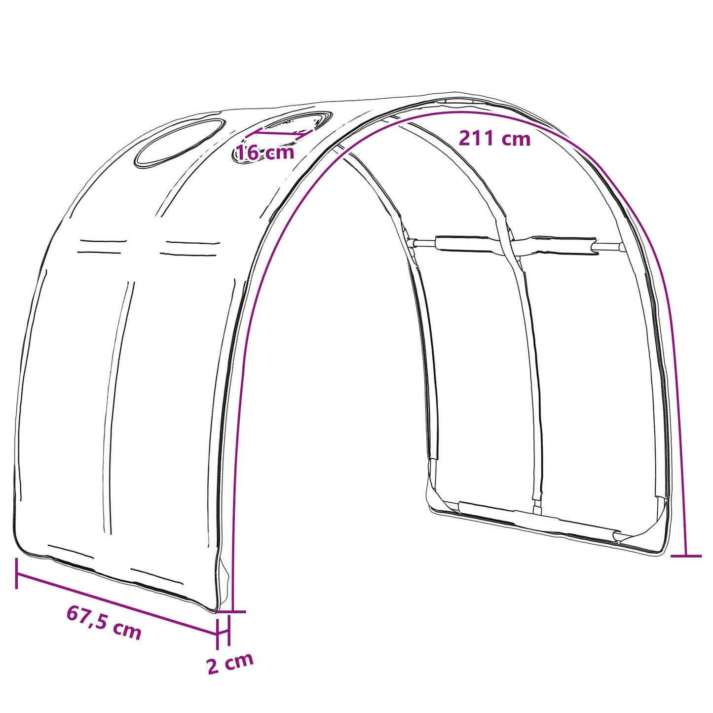 vidaXL Κρεβάτι Τούνελ 2 pcs Μπλε 211 x 67.5 x 2 εκ. Πολυεστέρας