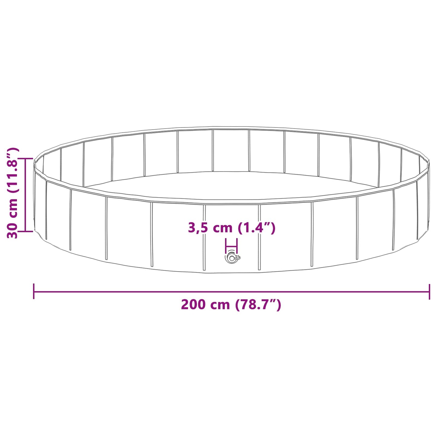 vidaXL Πισίνα για Παιδιά Ø200 x 30 cm Γύρος για Παιδί για Κόκκινο