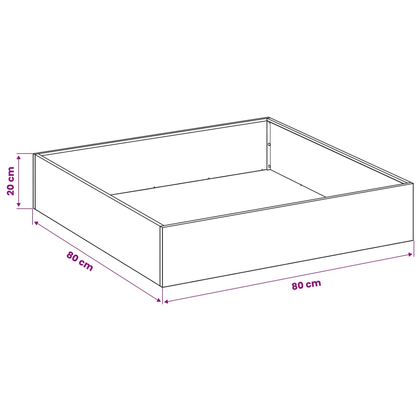 vidaXL Γλάστρα Κήπου Ανθρακί 80 x 80 x 20 cm Ψυχρής έλασης χάλυβας