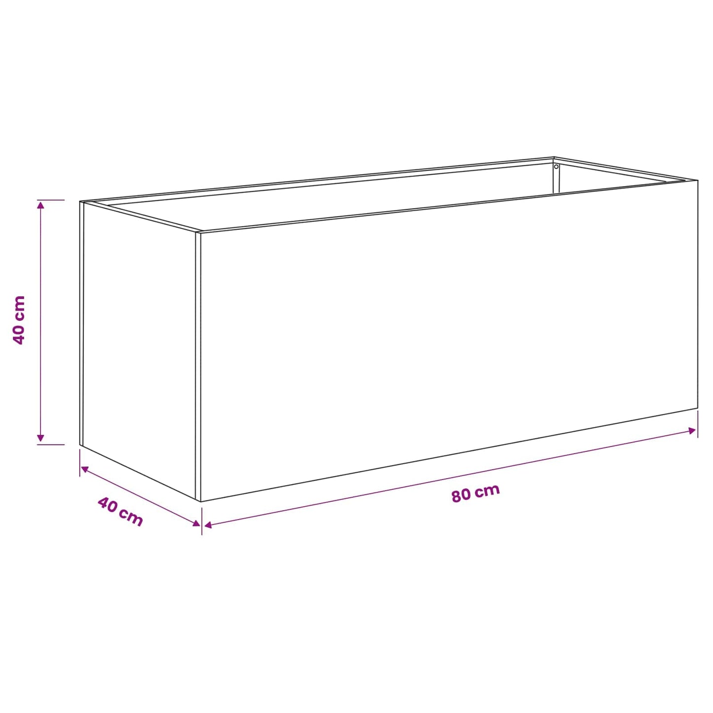 vidaXL Γλάστρα Κήπου 2 τμχ. Ασημί 80 x 40 x 40 cm