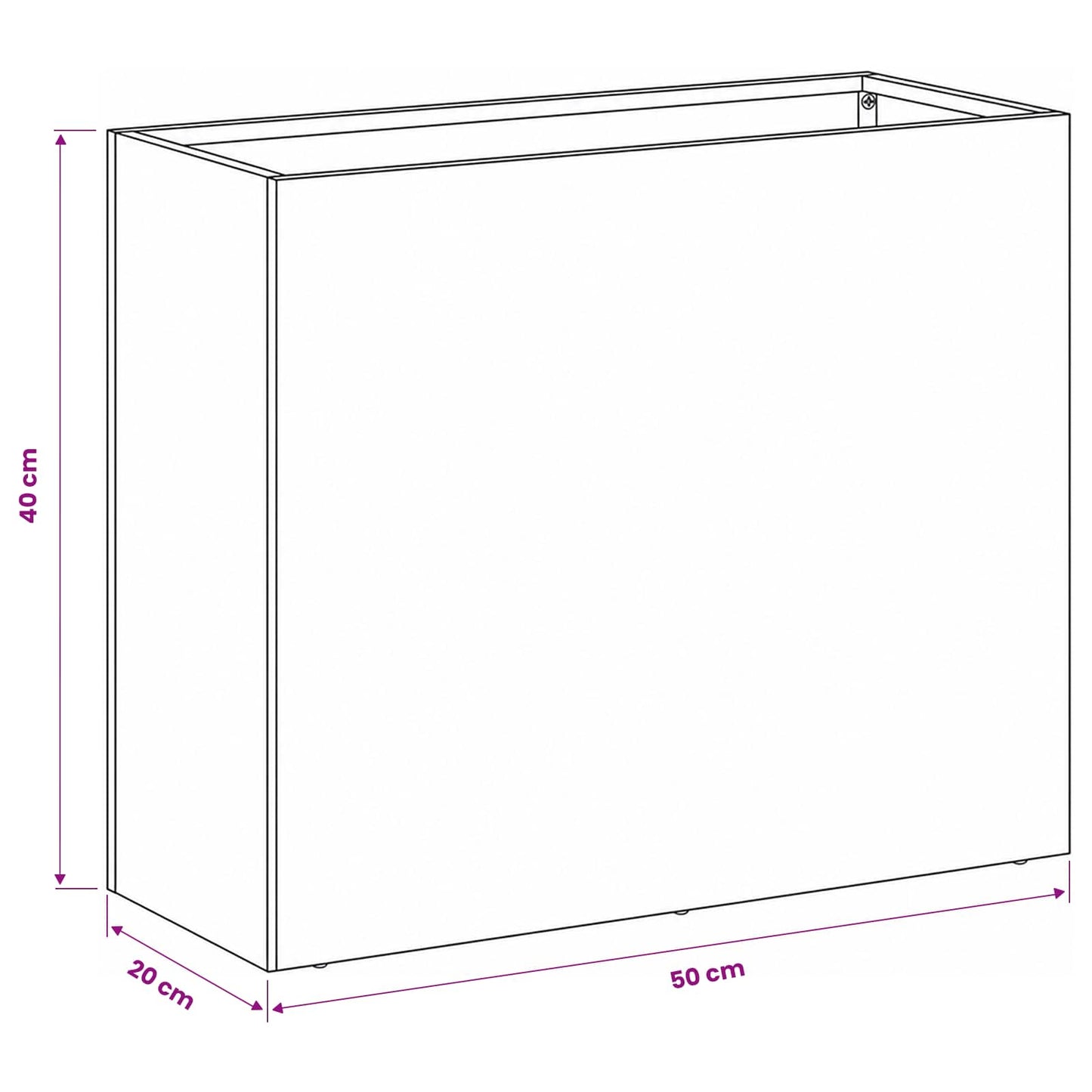 vidaXL Γλάστρα Κήπου Ανθρακί 50 x 20 x 40 εκ. Ψυχρής έλασης χάλυβας