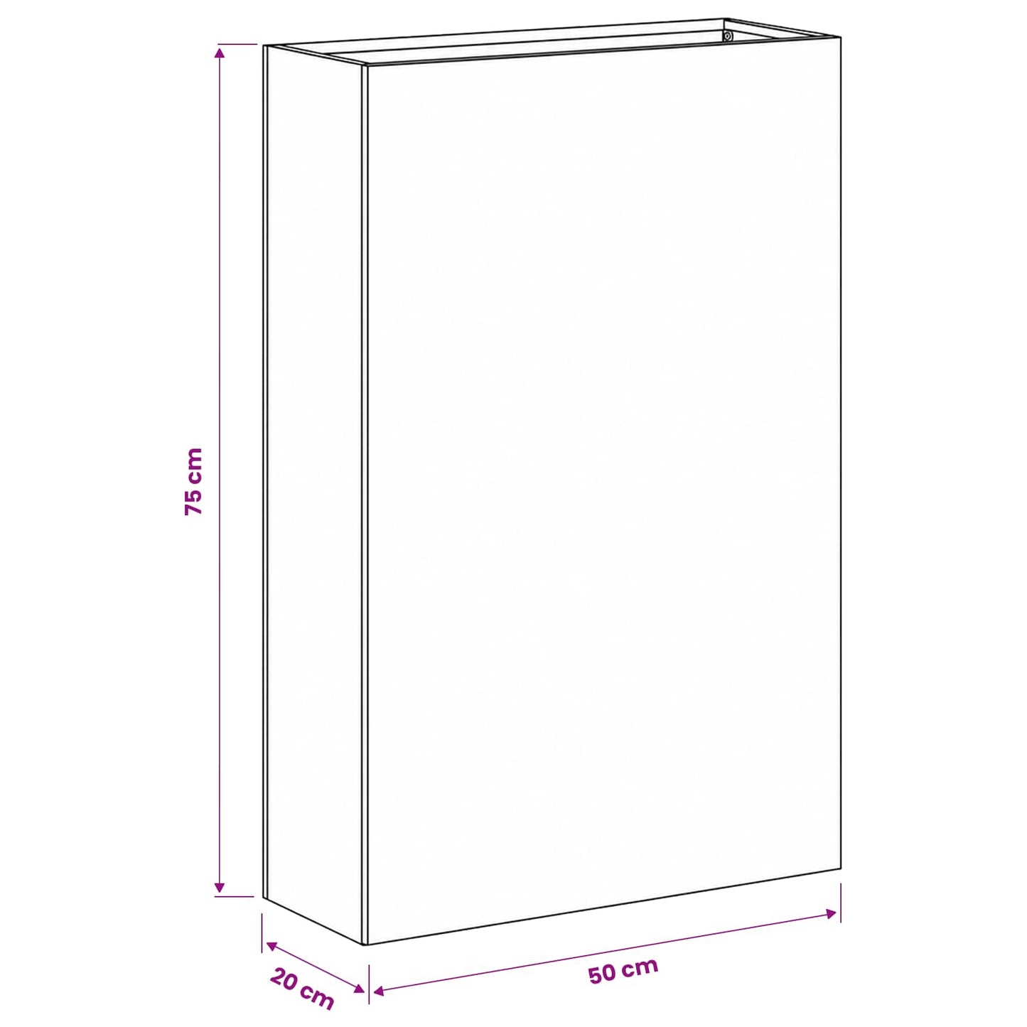 vidaXL Γλάστρα Κήπου 2 τμχ. Ασημί 50 x 20 x 75 εκ. Ανοξείδωτο Ατσάλι