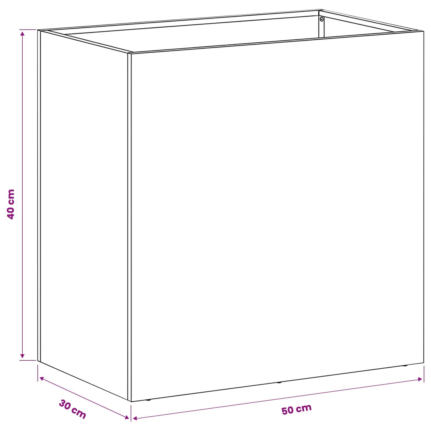 vidaXL Γλάστρα Κήπου 2 τμχ. Ανθρακί 50 x 30 x 40 εκ.