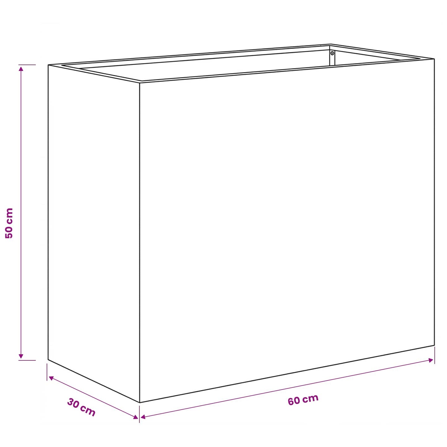 vidaXL Γλάστρα Κήπου Ανθρακί 60 x 30 x 50 εκ. Ψυχρής έλασης χάλυβας