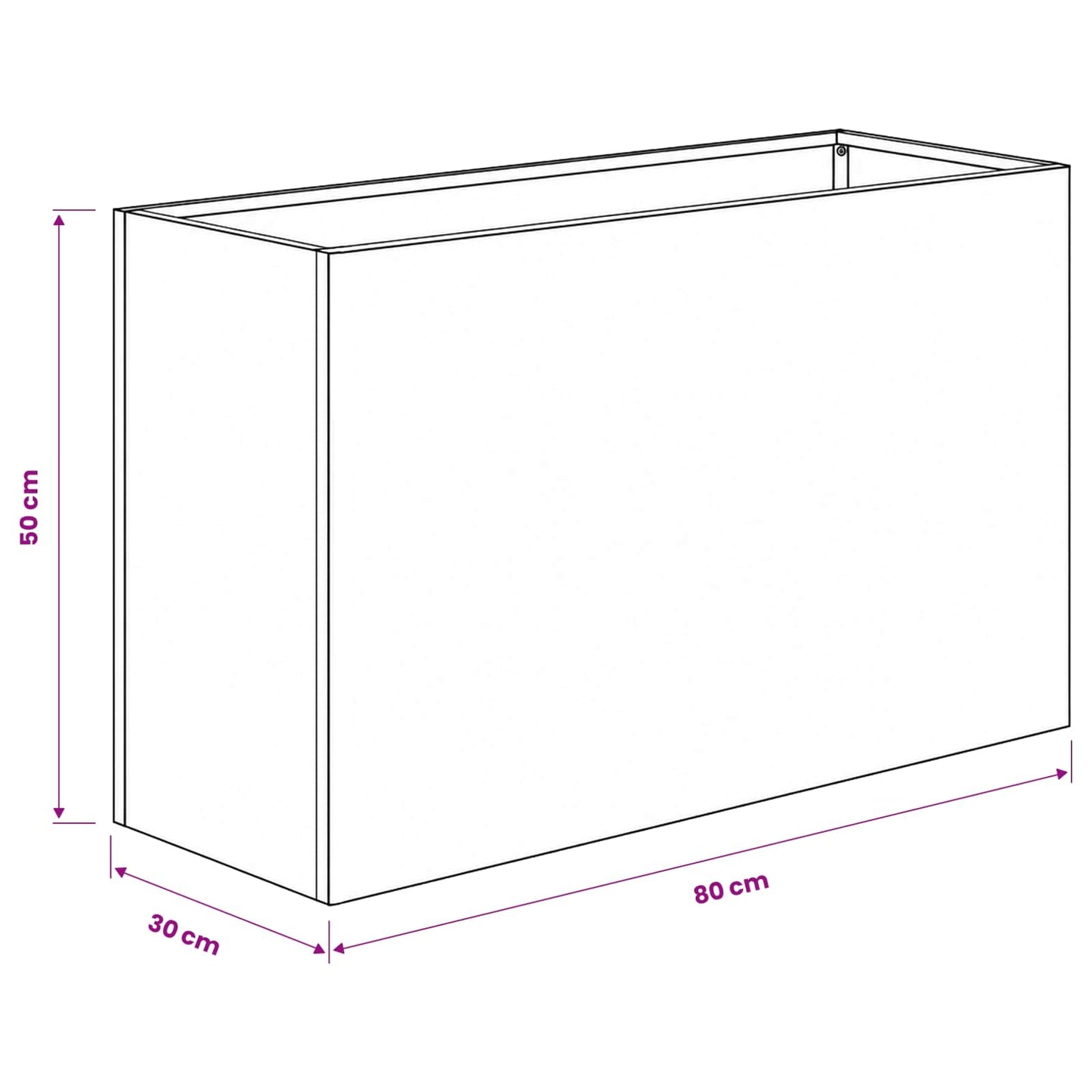 vidaXL Γλάστρα Κήπου Λαδί 80 x 30 x 50 εκ Ψυχρής έλασης χάλυβας