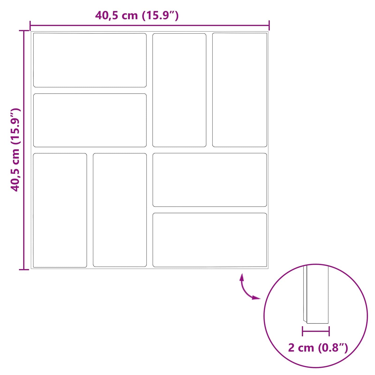 vidaXL Πέτρα βήματος 6 pcs Κόκκινο 40,5 x 40,5 x 2 εκ. Λάστιχο