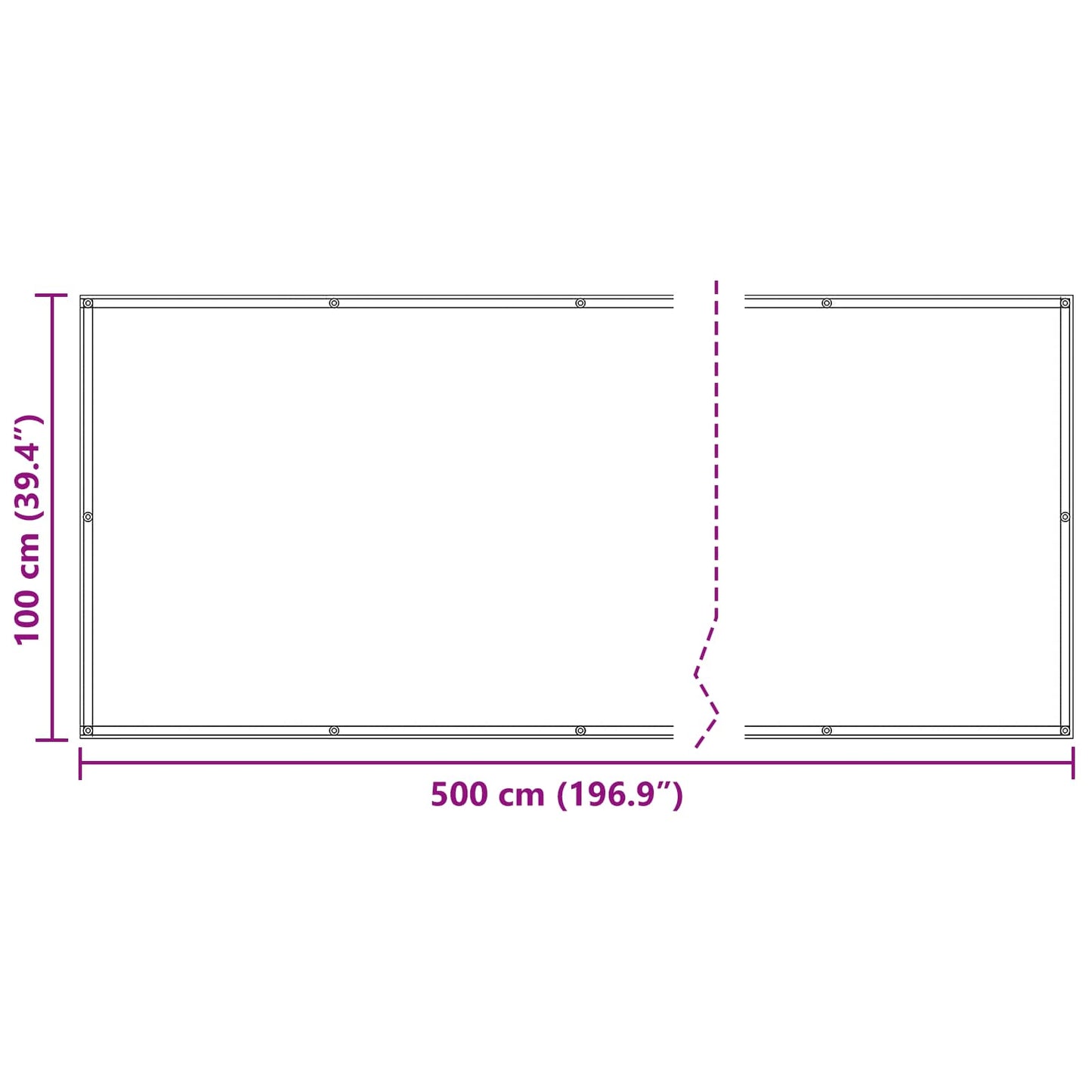 vidaXL Οθόνη Μπαλκονιού Ορθογώνιος 100 x 500 cm Ύφασμα Όξφορντ
