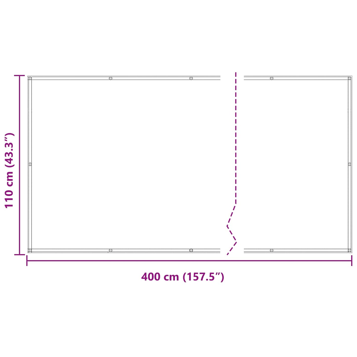 vidaXL Οθόνη Μπαλκονιού Ορθογώνιος 110 x 400 cm Ύφασμα Όξφορντ Μπλε