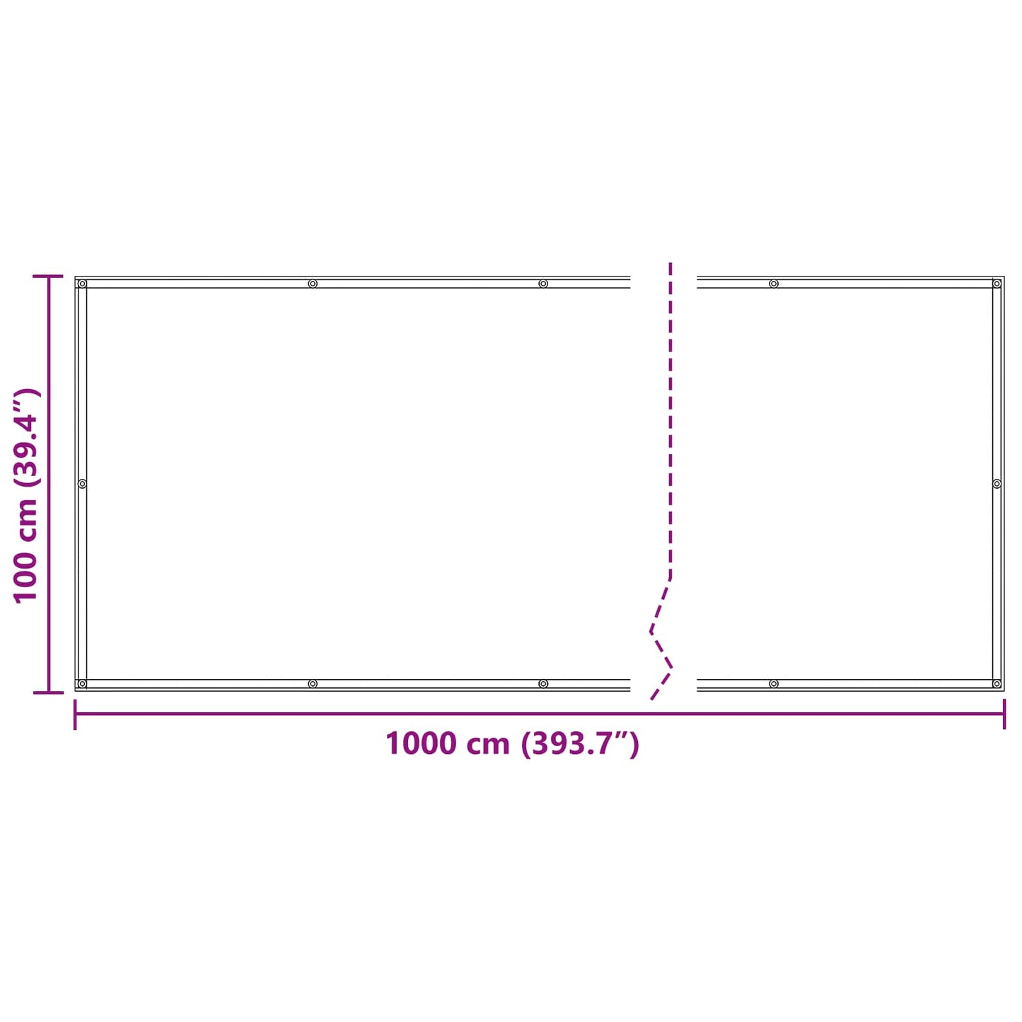 vidaXL Οθόνη Μπαλκονιού Ορθογώνιος 100 x 1000 cm Ύφασμα Όξφορντ