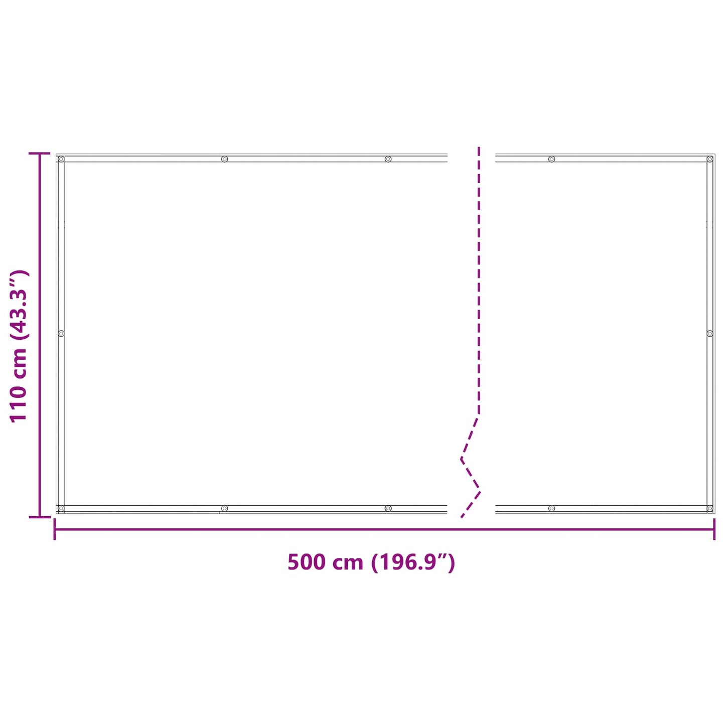 vidaXL Οθόνη Μπαλκονιού Κόκκινο 110 x 500 cm Ύφασμα Όξφορντ