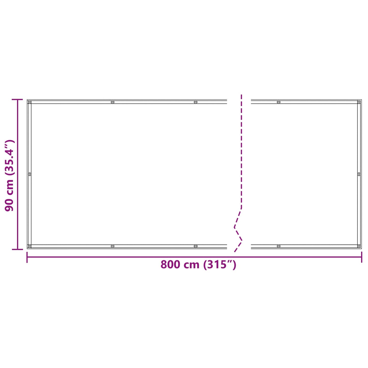 vidaXL Οθόνη Μπαλκονιού Ορθογώνιος 90 x 800 cm Ύφασμα Όξφορντ