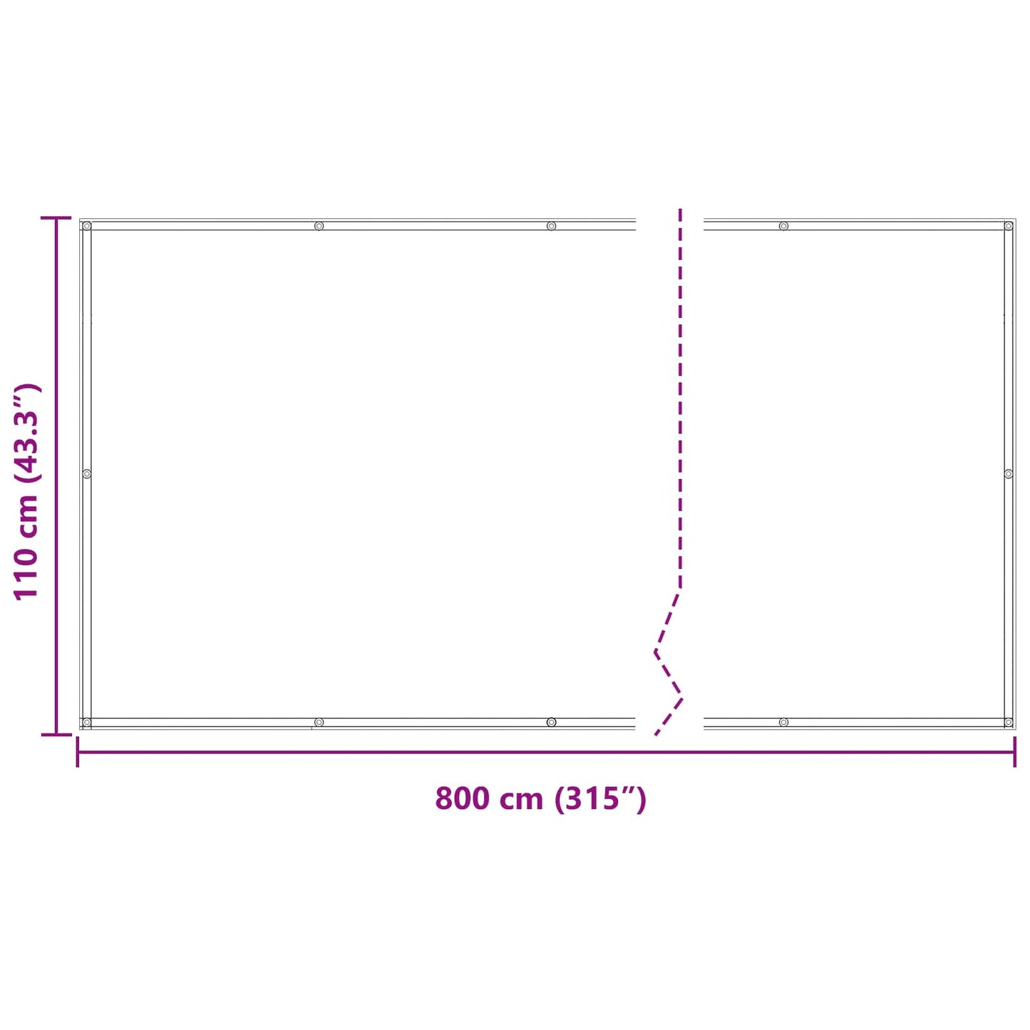 vidaXL Οθόνη Μπαλκονιού Ορθογώνιος 110 x 800 εκ Ύφασμα Όξφορντ