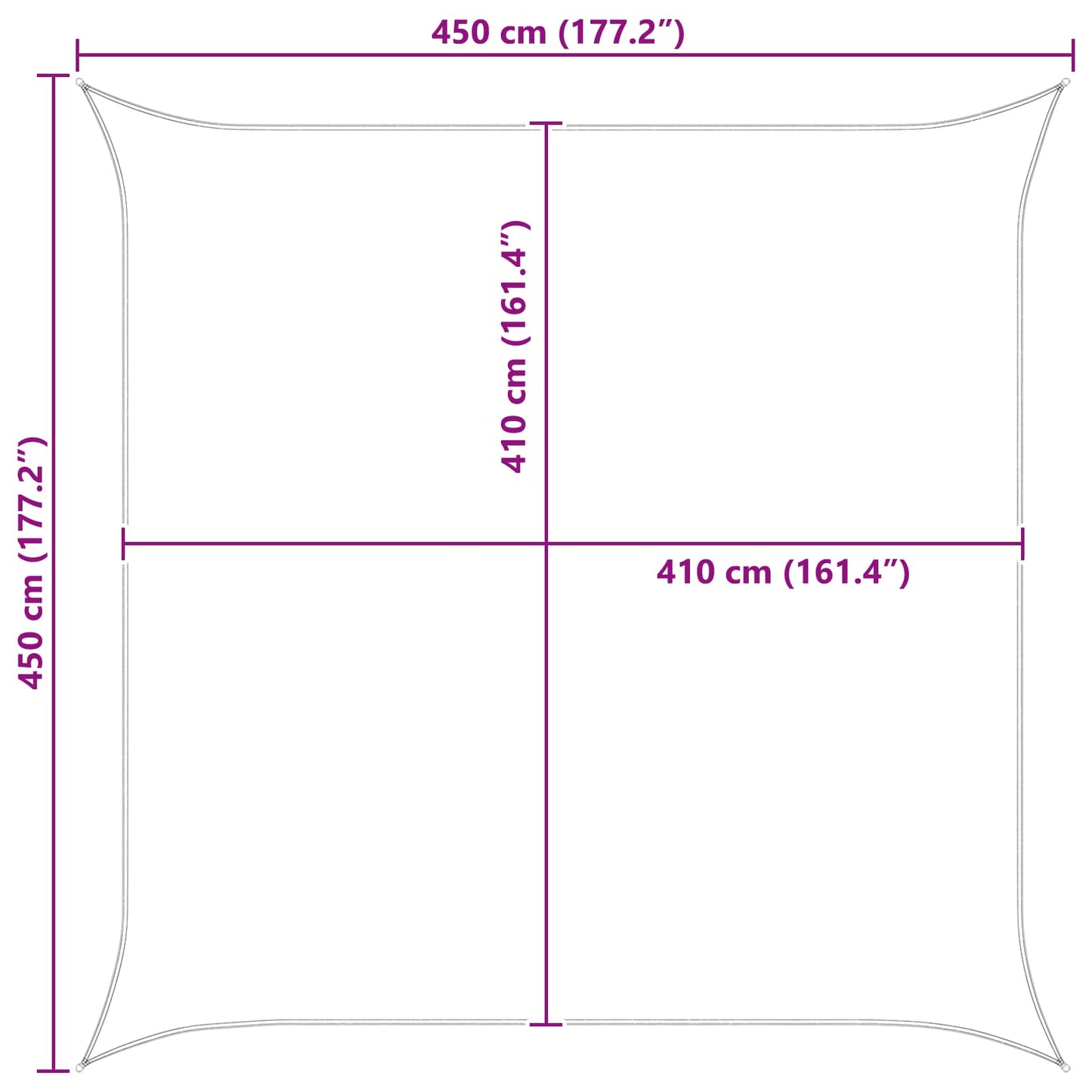 vidaXL Πανί σκιάς Πορτοκαλί και Καφέ 4,5 x 4,5 m