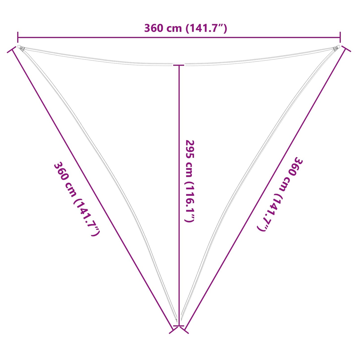 vidaXL Σκίαση Ήλιου Εξωτερικού Χώρου 3,6 x 3,6 x 3,6 m
